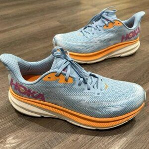 Hoka One One Clifton 9 Airy Blue Ice Water Athletic Running Sneakers